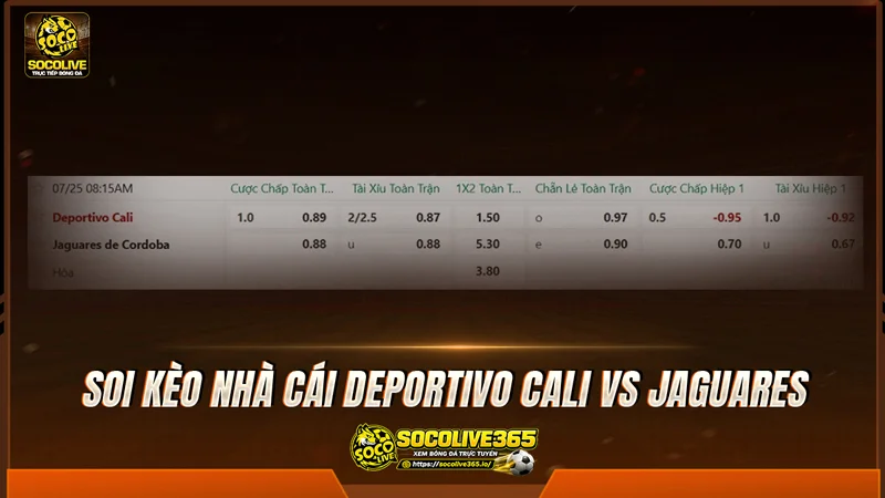 Soi kèo nhà cái Deportivo Cali vs Jaguares từ các chuyên gia Socolivetv Soi kèo nhà cái Deportivo Cali vs Jaguares từ các chuyên gia Socolivetv