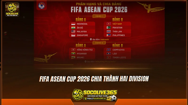 FIFA ASEAN Cup 2026 chia thành hai Division FIFA ASEAN Cup 2026 chia thành hai Division