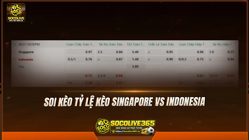 Soi kèo tỷ lệ nhà cái Singapore vs Indonesia trước trận