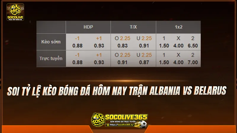 Soi tỷ lệ kèo bóng đá hôm nay trận Albania vs Belarus Soi tỷ lệ kèo bóng đá hôm nay trận Albania vs Belarus